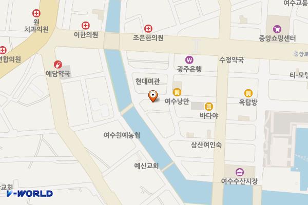교동시장 1 위치 지도 — 전남광주통합특별시 여수시 교동시장4길 13-1, 서시장 방향 (교동)