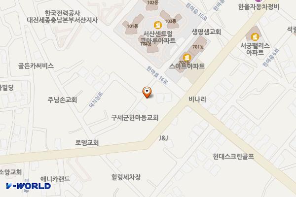 센트럴코아루아파트주변임시공영주차장 위치 지도 — 충청남도 서산시 석림동 725-9