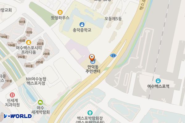 만덕동 주민센터 위치 지도 — 전남광주통합특별시 여수시 덕충안길 95