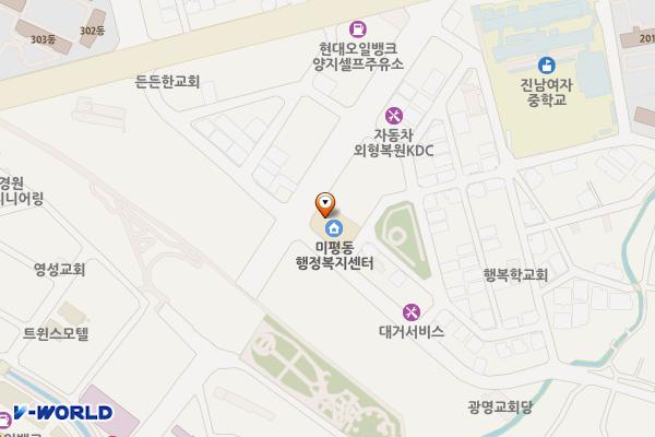 미평동 주민센터 위치 지도 — 전남광주통합특별시 여수시 미평3길 42(미평동)