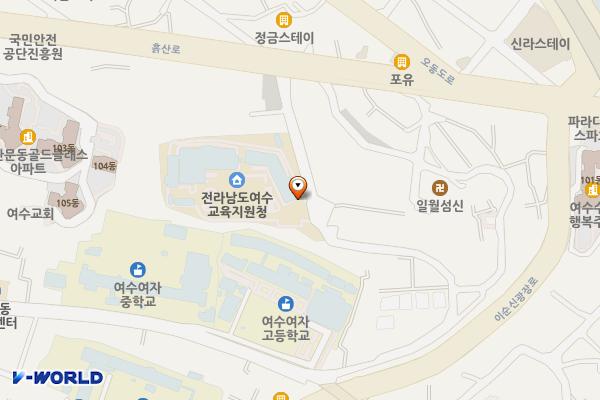 여수영재교육원 위치 지도 — 전남광주통합특별시 여수시 관문동1길 39