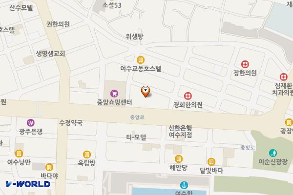 농협은행(주)여수시지부 위치 지도 — 전남광주통합특별시 여수시 중앙로 49, 농협중앙회여수시지부 (교동)
