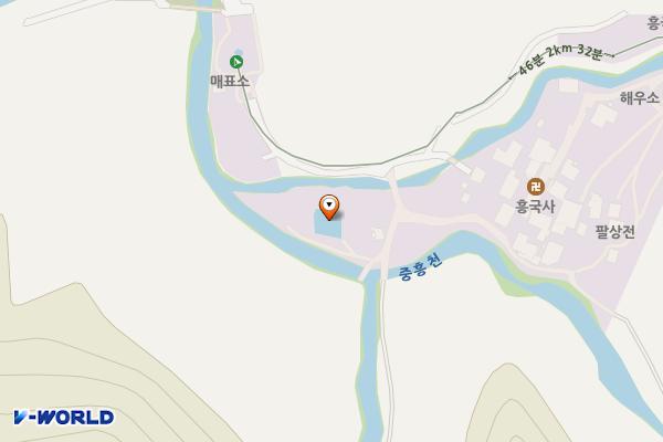 흥국사(체육시설 옆) 위치 지도 — 전남광주통합특별시 여수시 중흥동 21
