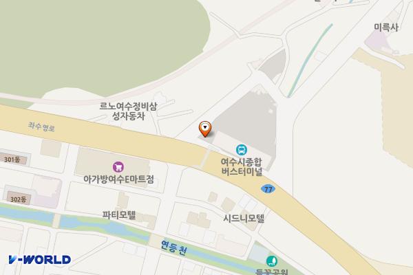 여수시외버스종합터미널 위치 지도 — 전남광주통합특별시 여수시 좌수영로 268