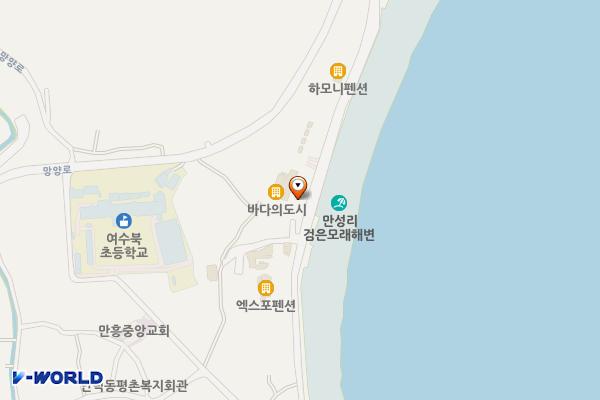 만성리해변횟집 옆 위치 지도 — 전남광주통합특별시 여수시 만성리길 35