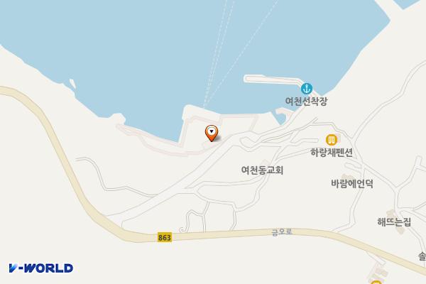 여천선착장 위치 지도 — 전남광주통합특별시 여수시 남면 여천금이길 11-9