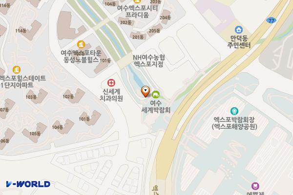 꽃가람공원 위치 지도 — 전남광주통합특별시 여수시 덕충동 2093