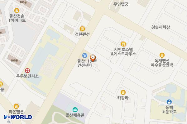 돌산읍우두출장소 위치 지도 — 전남광주통합특별시 여수시 돌산읍 강남로 32 (우두리, 돌산읍우두출장소)