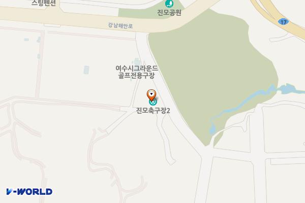 진모축구장 화장실 위치 지도 — 전남광주통합특별시 여수시 돌산읍 강남해안로 196 (우두리)