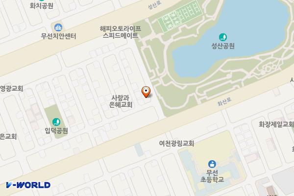 선산공원(놀이터 앞) 위치 지도 — 전남광주통합특별시 여수시 성산6길 53-12, 성산공원(놀이터 앞) (화장동)