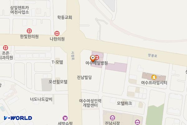 제 일 병 원 위치 지도 — 전남광주통합특별시 여수시 쌍봉로 70 (학동)