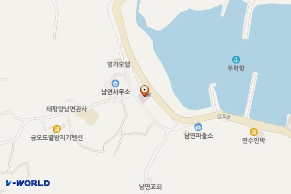 남면보건지소 위치 지도 — 전남광주통합특별시 여수시 남면 금오로 858 (우학리, 남면보건지소)