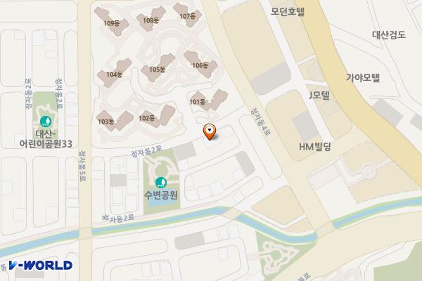 대산터미널인근임시공영주차장 위치 지도 — 충청남도 서산시 대산읍 대산리 1574