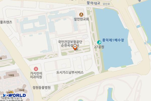 오천근린1공원 위치 지도 — 전남광주통합특별시 순천시 풍덕동 1786