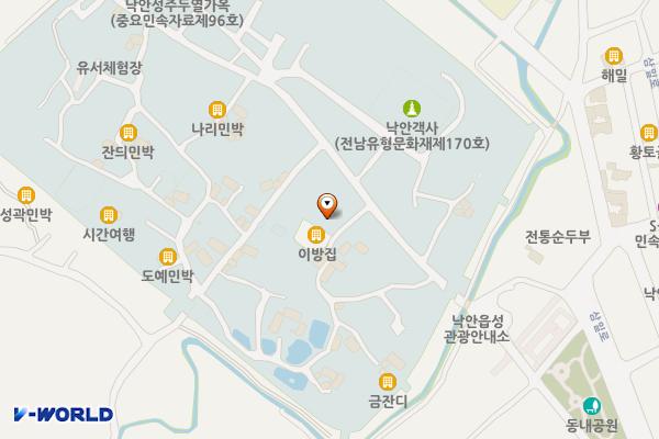 낙안읍성(난전 뒤) 화장실 위치 지도 — 전남광주통합특별시 순천시 낙안면 충민길 35