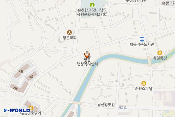 향동행정복지센터 위치 지도 — 전남광주통합특별시 순천시 임청대길 1