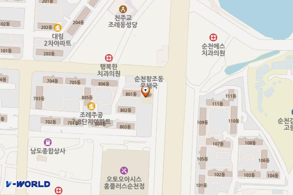 왕조1동행정복지센터 화장실 위치 지도 — 전남광주통합특별시 순천시 조례신대길 6