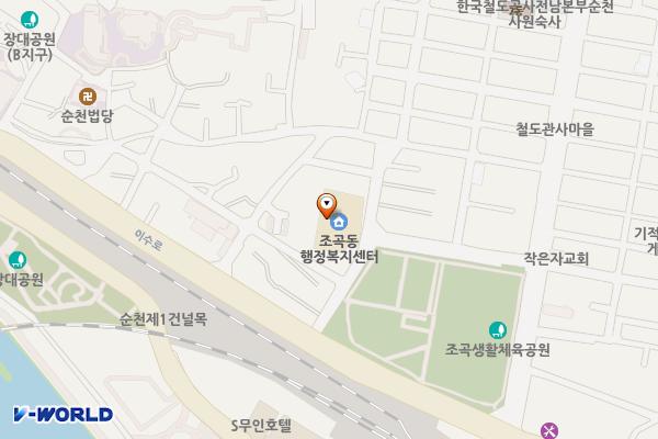 조곡동행정복지센터 공중화장실 위치 지도 — 전남광주통합특별시 순천시 자경1길 13