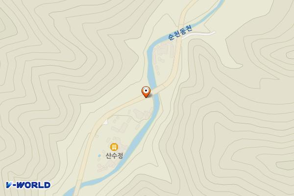 청소골 2번 화장실 위치 지도 — 전남광주통합특별시 순천시 서면 청소리 산18-7