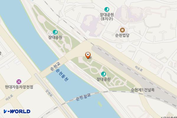 장대공원 위치 지도 — 전남광주통합특별시 순천시 역전길 127 (조곡동)