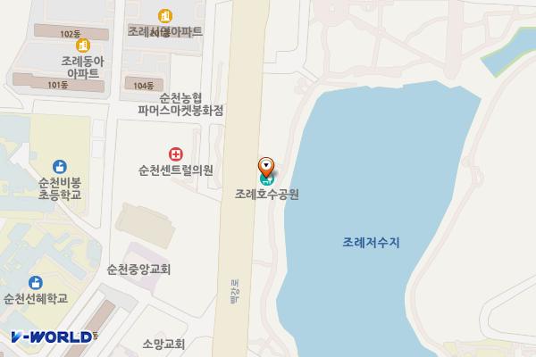 조례호수공원 위치 지도 — 전남광주통합특별시 순천시 조례동 1867