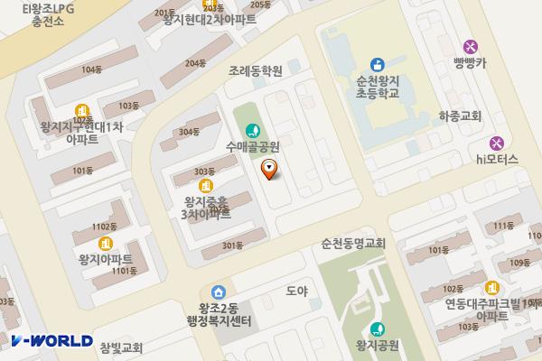 수매골공원 위치 지도 — 전남광주통합특별시 순천시 조례동 1807
