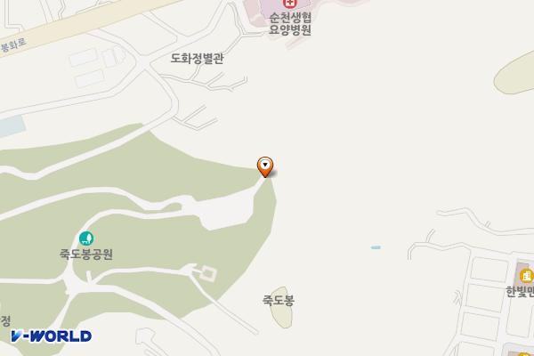 죽도봉주차장 위치 지도 — 전남광주통합특별시 순천시 조곡동 295-6