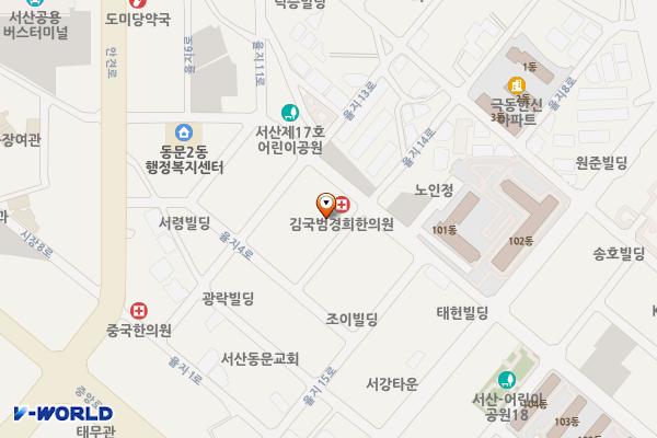 동문동먹거리골임시공영주차장 위치 지도 — 충청남도 서산시 동문동 222-3
