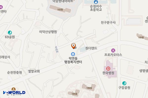 덕연동사무소 화장실 위치 지도 — 전남광주통합특별시 순천시 덕연로 41(연향동)