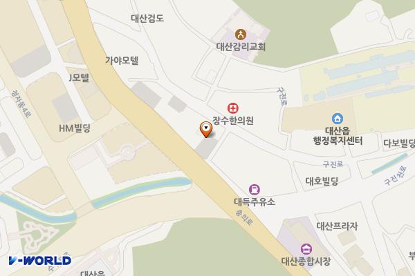 (구)대산세차장임시공영주차장 위치 지도 — 충청남도 서산시 대산읍 대산리 197-7