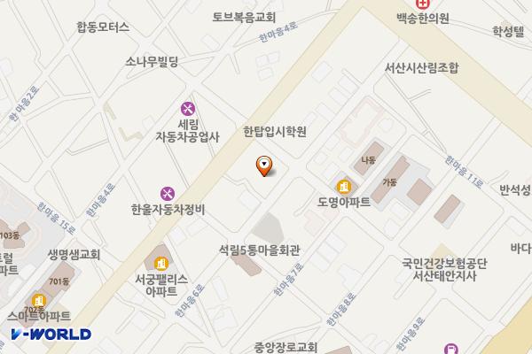 원조장어마을앞임시공영주차장 위치 지도 — 충청남도 서산시 석림동 632-6