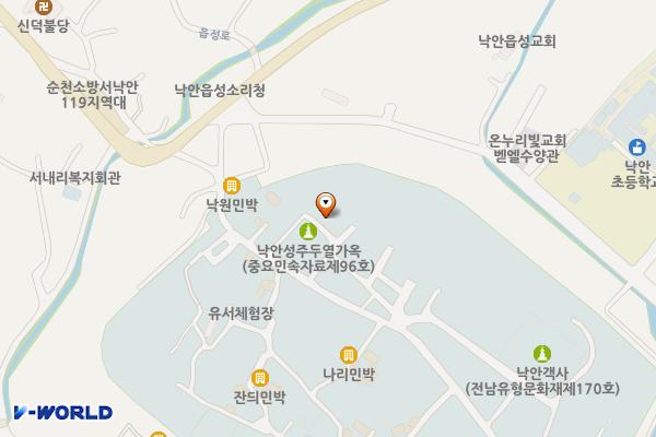 낙안읍성(낙민관 뒤) 화장실 위치 지도 — 전남광주통합특별시 순천시 낙안면 충민길 78-2