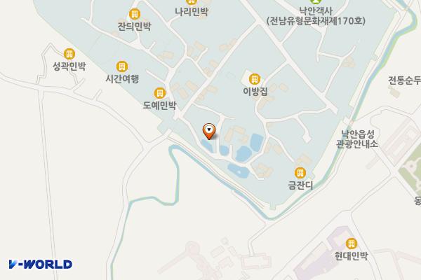 낙안읍성(남문물레방아 옆) 화장실 위치 지도 — 전남광주통합특별시 순천시 낙안면 동내리 353