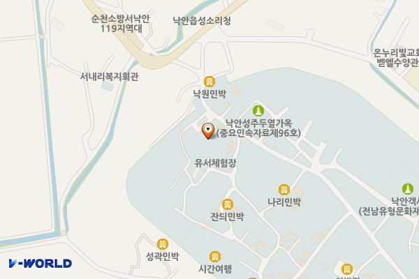 낙안읍성(서문성터 옆) 화장실 위치 지도 — 전남광주통합특별시 순천시 낙안면 읍성안길 113 (서내리)