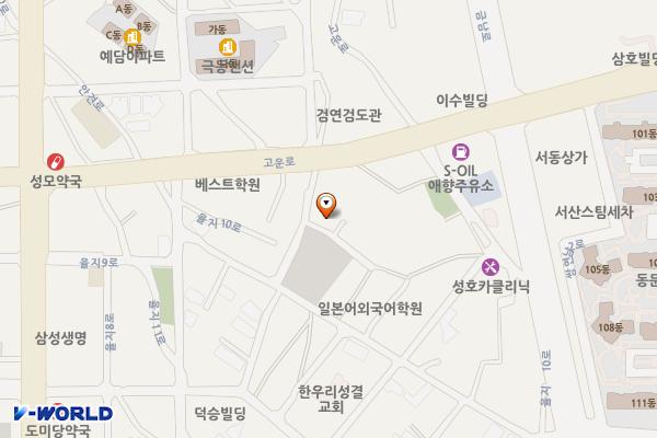 (구)삼양냉동앞임시공영주차장 위치 지도 — 충청남도 서산시 동문동 361-3