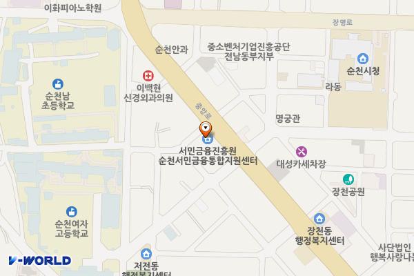 동양생명보험 화장실 위치 지도 — 전남광주통합특별시 순천시 중앙로 39, 동양생명 (저전동)