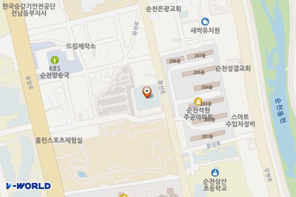 문화건강센터수영장 화장실 위치 지도 — 전남광주통합특별시 순천시 환선로 133(석현동)