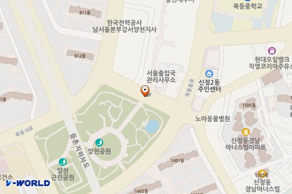 양천공원옆(전기차충전소) 위치 지도 — 서울특별시 양천구 신정동 320-3