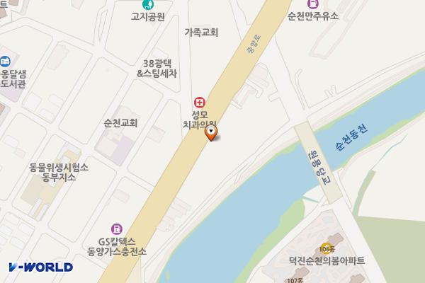 원용당교 하류 화장실 위치 지도 — 전남광주통합특별시 순천시 중앙로 388
