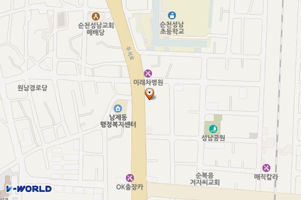 순천남정동우체국 화장실 위치 지도 — 전남광주통합특별시 순천시 우석로 144, 순천남정동우체국 (남정동)