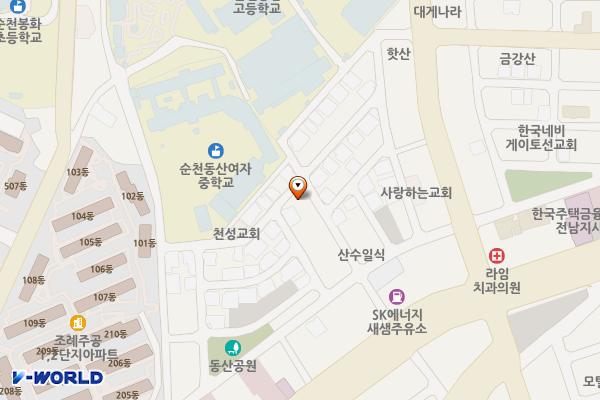 조례서부점 현대자동차 위치 지도 — 전남광주통합특별시 순천시 유동3길 15, 현대 자동차 서비스 (조례동)