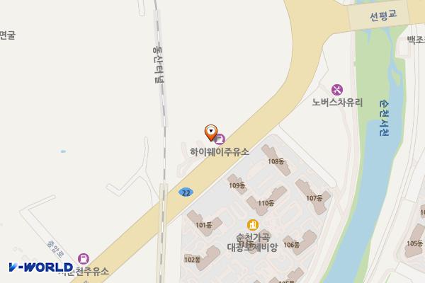 하이웨이주유소 화장실 위치 지도 — 전남광주통합특별시 순천시 중앙로 533(가곡동)