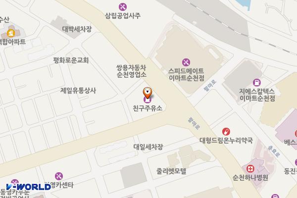 친구주유소 화장실 위치 지도 — 전남광주통합특별시 순천시 팔마로 192 (덕암동)