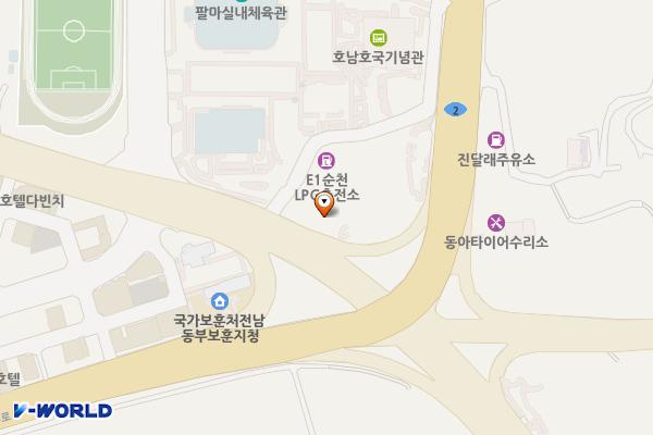 E1 순천LPG충전소 화장실 위치 지도 — 전남광주통합특별시 순천시 팔마로 343