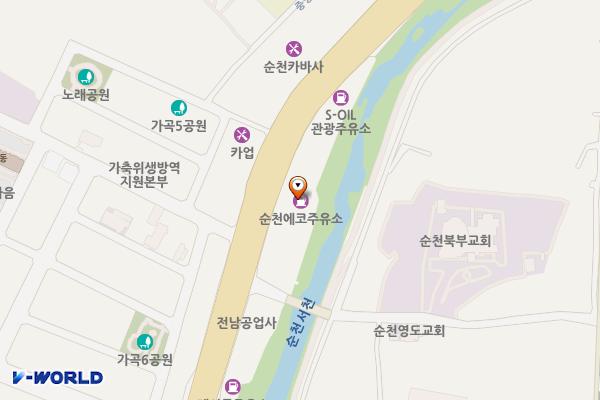 순천에코주유소 화장실 위치 지도 — 전남광주통합특별시 순천시 중앙로 468(가곡동)