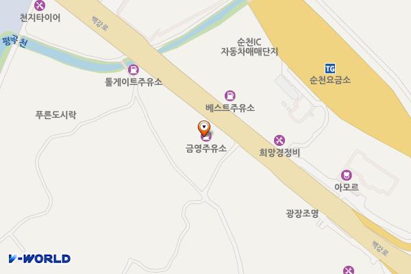 금영주유소 화장실 위치 지도 — 전남광주통합특별시 순천시 서면 백강로 589
