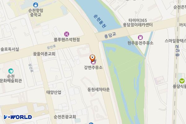 강변주유소화장실 위치 지도 — 전남광주통합특별시 순천시 강변로 961(석현동)