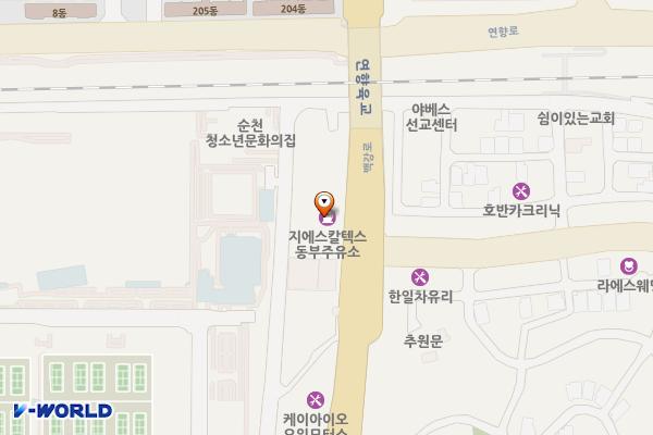 동부주유소 화장실 위치 지도 — 전남광주통합특별시 순천시 백강로 93(연향동 237)