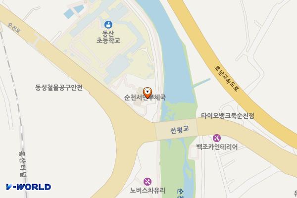 순천서면우체국 화장실 위치 지도 — 전남광주통합특별시 순천시 서면 북차길 98-36, 순천서면우체국