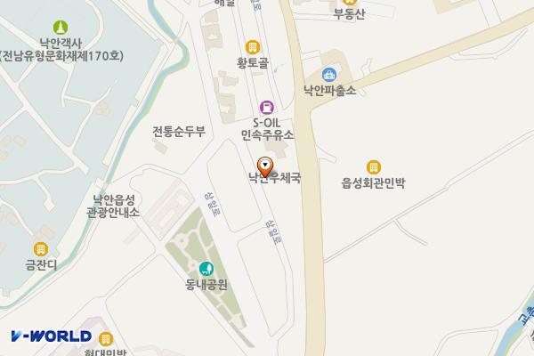 낙안우체국 화장실 위치 지도 — 전남광주통합특별시 순천시 낙안면 삼일로 11, 낙안우체국